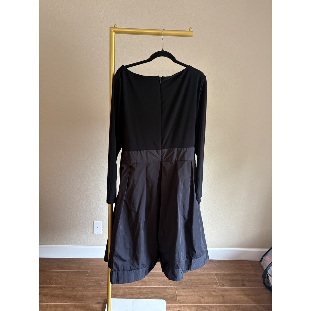 Lauren Ralph Lauren Black Long Sleeve Fit-and-Flare Dress - Picture 3 of 5